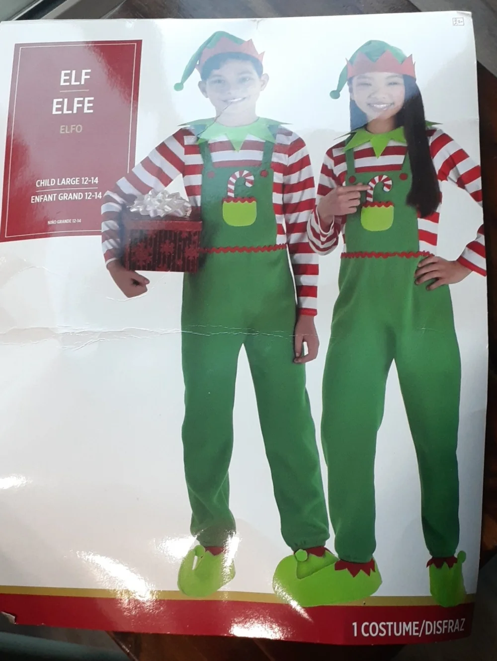 Elf Kids Costume - Green and Red Festive Outfit